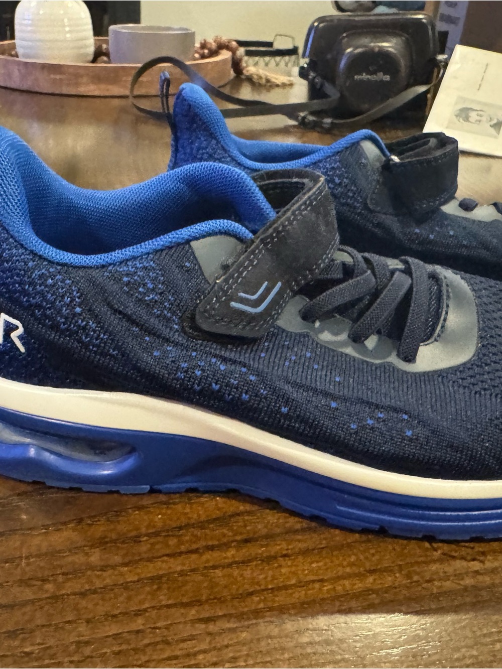 Kids Navy Blue Athletic Sneakers with Cushion Sole size 5